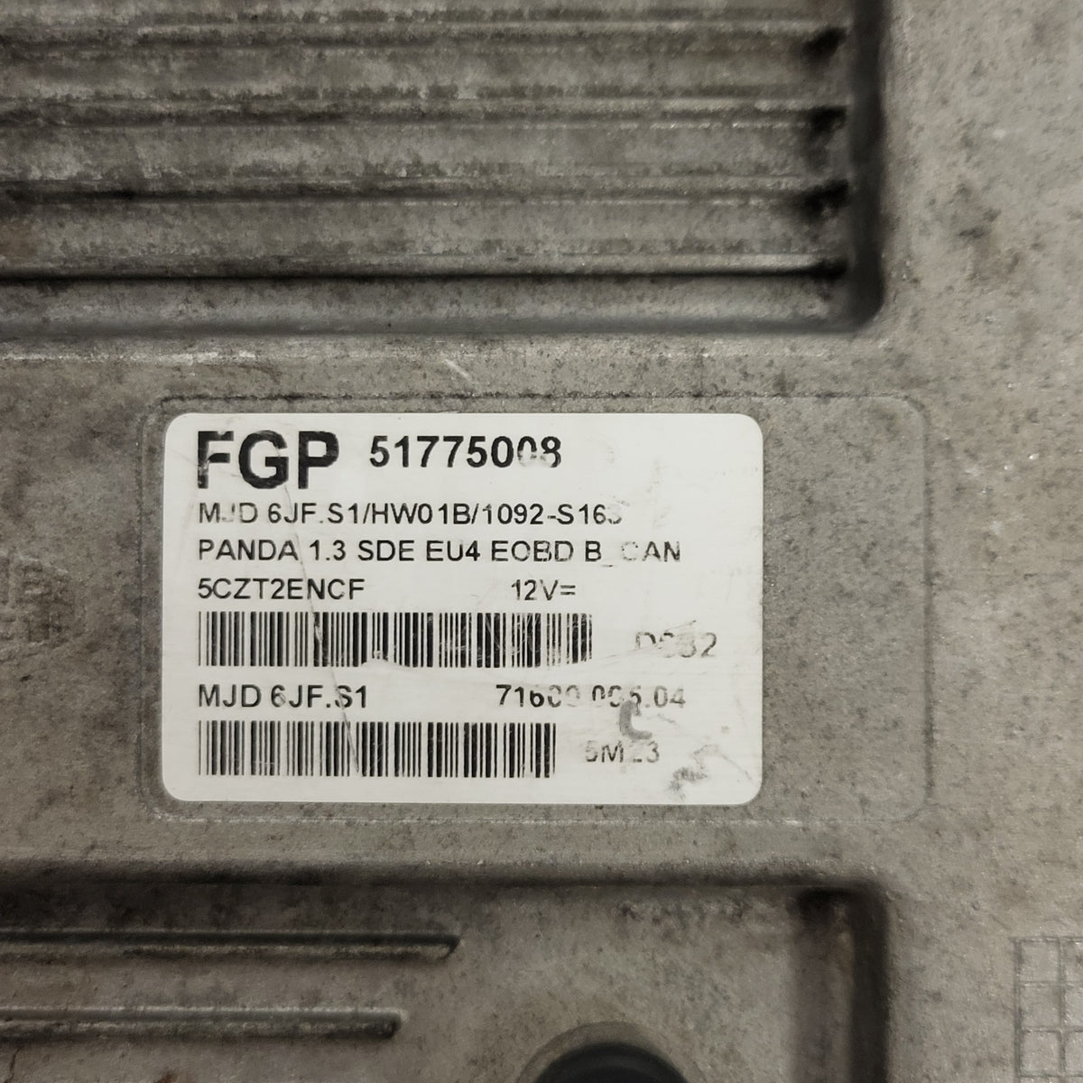 FIAT PANDA ECU / 51775008 / MJD 6JF.S1 / HW01B / 71600.005.04 / MAGNETI MARELLI - D29-14 - 2