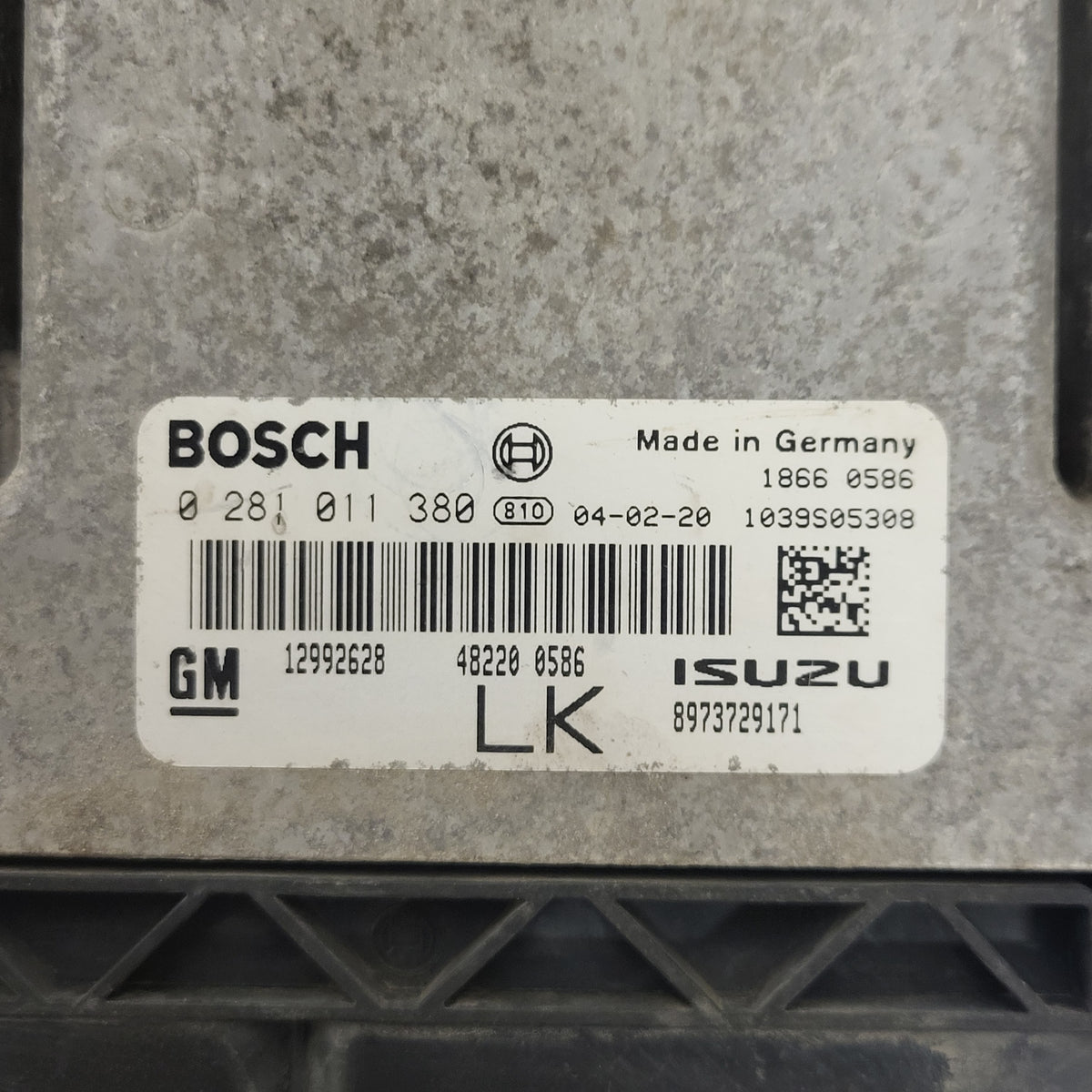 OPEL ASTRA H ECU / 0281011380 / 12992628 / 0 281 011 380 / BOSCH - D29-15 - 2