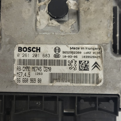 CITROEN BERLINGO PEUGEOT PARTNER ECU / ME7.4.5 / 0261201683 / 9666096980 / BOSCH - D29-17 - 2