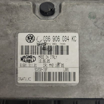 VOLKSWAGEN SEAT ECU / 036906034KC / IAW 4TV.KC / 61601.311.01 / MAGNETI MARELLI - D29-19 - 2