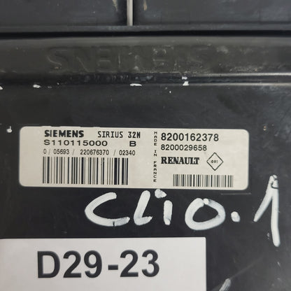 RENAULT CLIO ECU / S110115000 B / S110115000B / 32N / 8200162378 / 8200029658 - D29-23 - 2