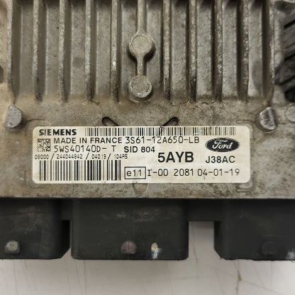 FORD FIESTA 1.4 ECU / 3S61-12A650-LB / 5WS40140D-T / SID804 / 5AYB J38AC - D30-07 - 2