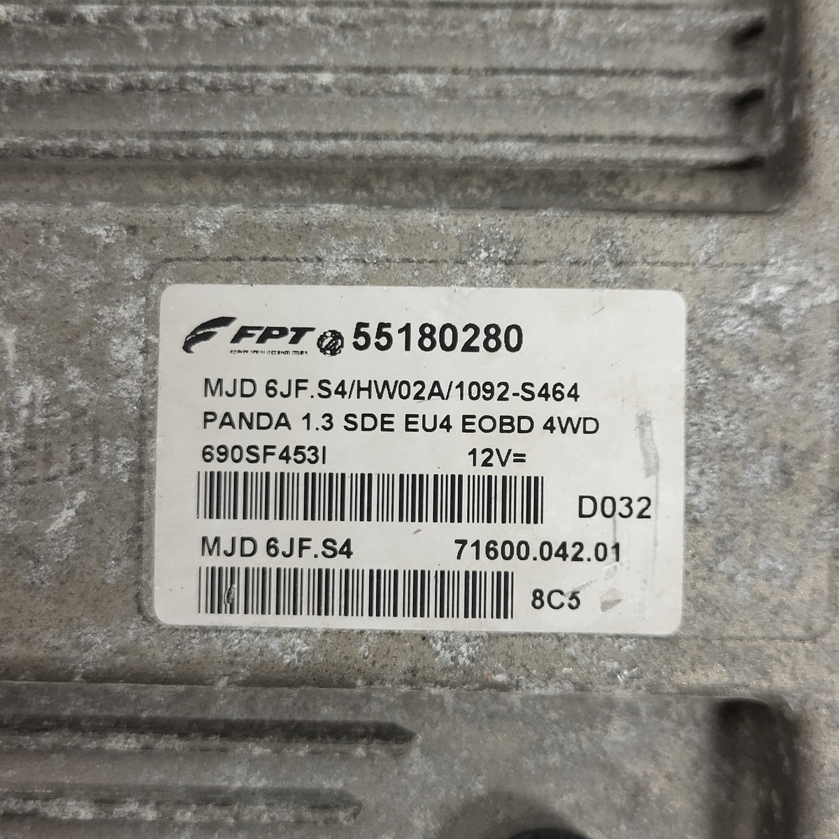 FIAT PANDA ECU / 55180280 / MJD 6JF.S4 / HW02A  / 71600.042.01 / MAGNETI MARELLI - D30-08 - 2