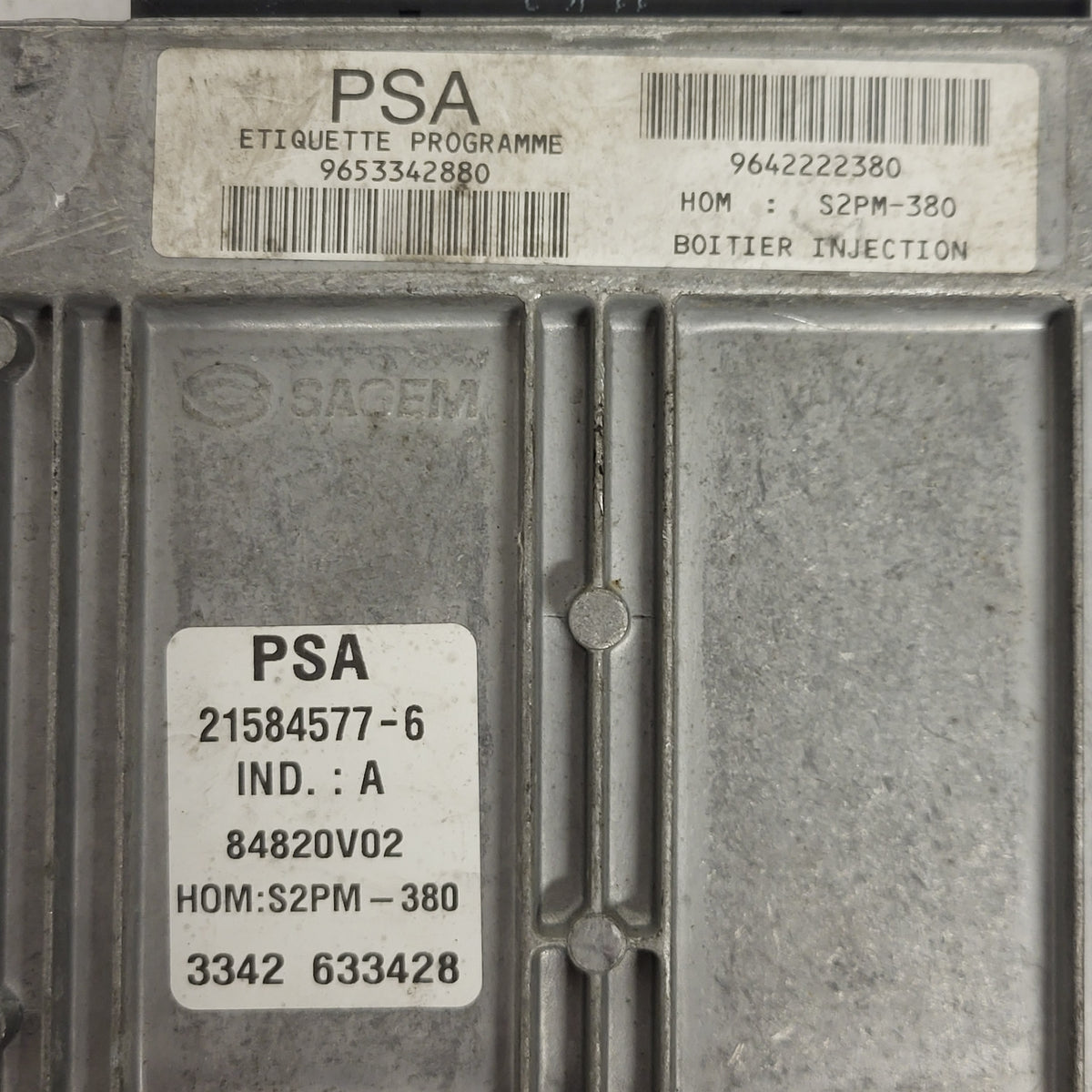 CITROEN C3 1.4 ECU / 21584577-6 / 9653342880 / 9642222380 / S2PM-380 / SAGEM - D30-12 - 2
