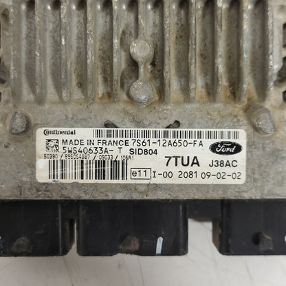 FORD FIESTA 1.4 ECU / 7S61-12A650-FA / 5WS40633A-T / 7TUA / SID804 / CONTINENTAL - D30-19 - 2