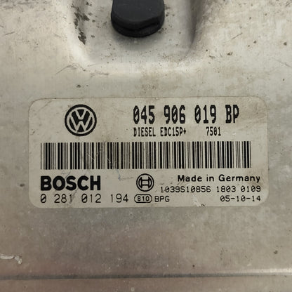 VOLKSWAGEN POLO 9N3 ECU / 045906019BP / 0281012194 / EDC15P+ / BOSCH 045906019 - D33-01 - 2