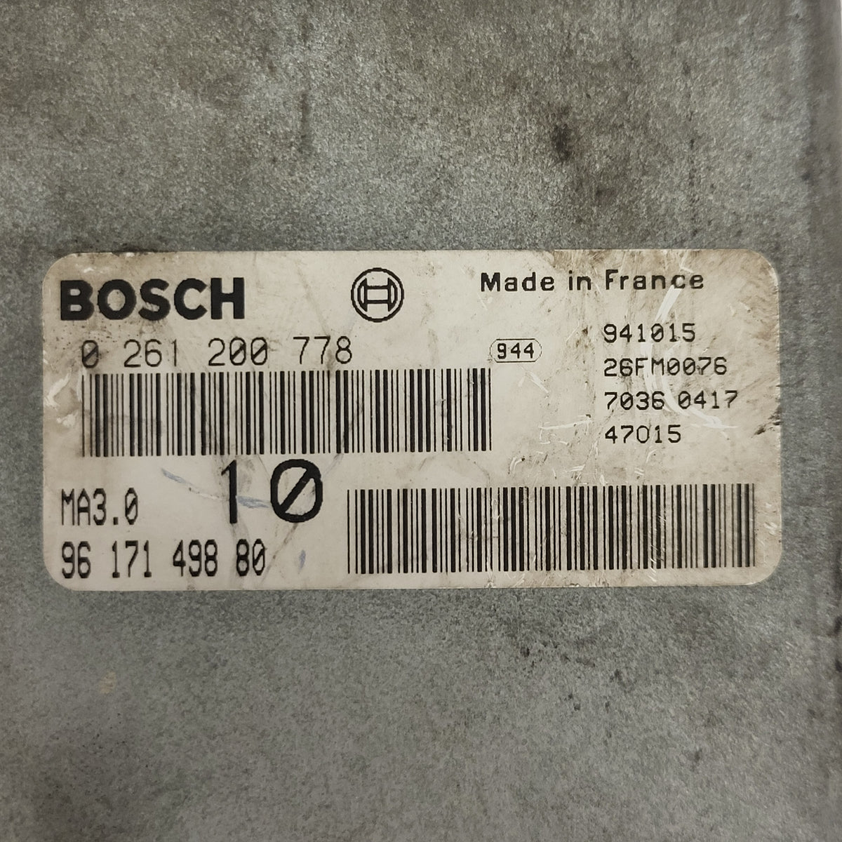 Citroen Peugeot ECU / 0261200778 / 9617149880 / BOSCH - D33-05 - 2