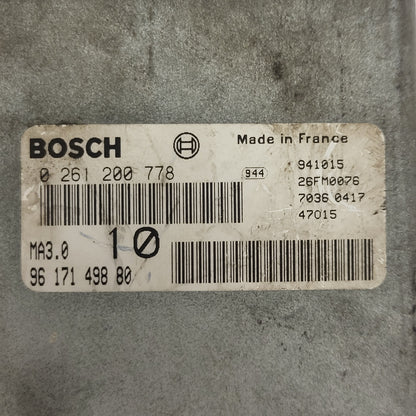 Citroen Peugeot ECU / 0261200778 / 9617149880 / BOSCH - D33-05 - 2