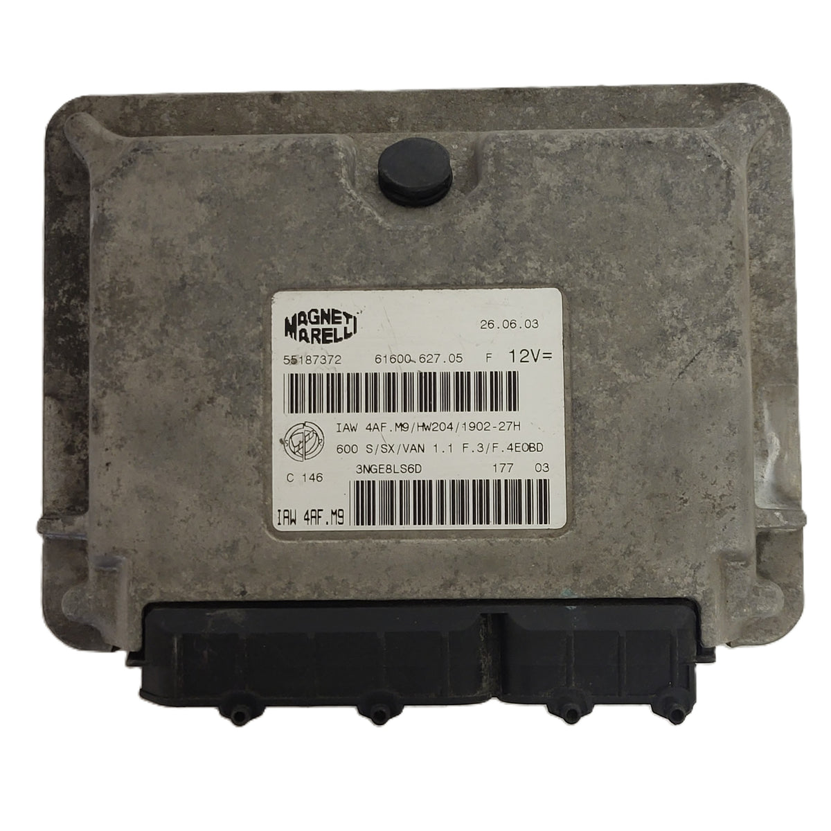 Fiat Seicento 600 ECU / 55187372 / IAW 4AF.M9 / 61600.627.05 / HW204 / MAGNETI - D33-06 - 1