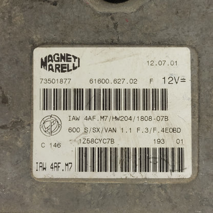 Fiat 600 1.1 ECU / IAW 4AF.M7 / 73501877 / HW204 / 61600.627.02 - D33-14 - 2