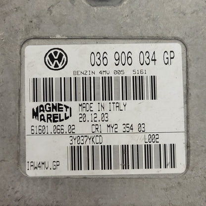 VW AUDI SEAT ŠKODA ECU / 036906034GP / IAW4MV.GP / 61601.066.02 / MAGNETI MARELLI - D33-18 - 2