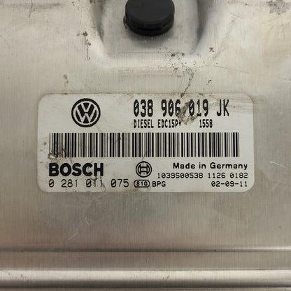 VW POLO ECU / 038906019JK / 0281011075 / EDC15P+ / BOSCH - D34-05 - 2