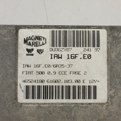 FIAT 500 .09 ECU / IAW 16F.E0 / 46524180 / 61602.103.00 / MAGNETI MARELLI - D34-11 - 2