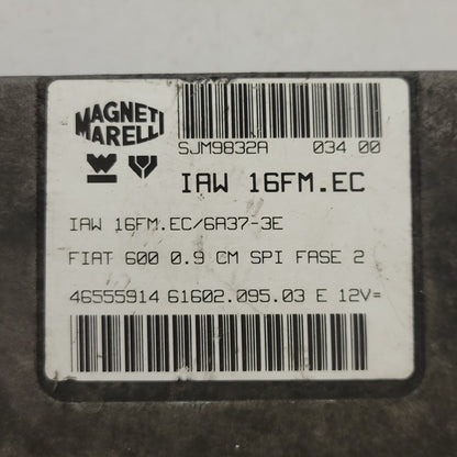 FIAT 600 SEICENTO ECU / IAW 16FM.EC / 46555914 / 61602.095.03 / MAGNETI MARELLI - D34-12 - 2