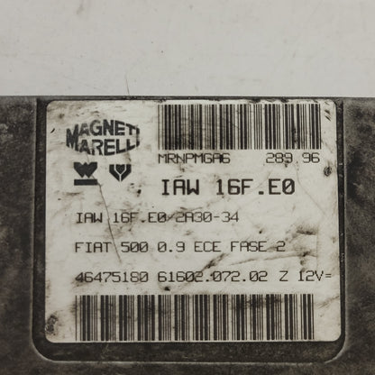 FIAT 500 0.9 ECU / IAW 16F.E0 / 46475180 / 61602.072.02 / MAGNETI MARELLI - D34-13 - 2