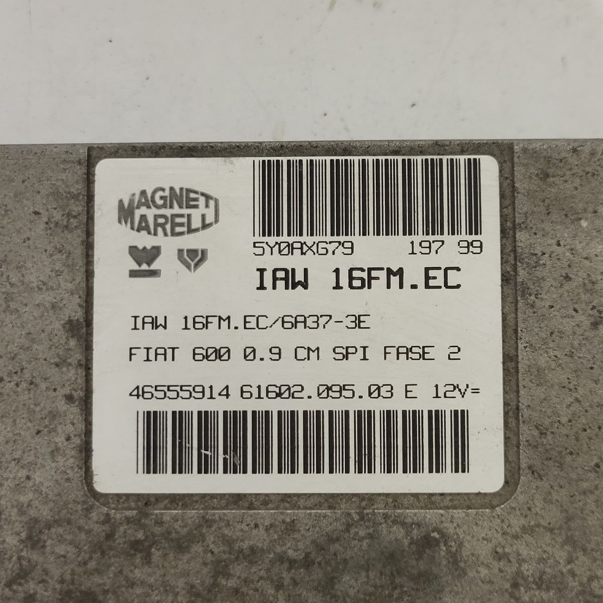 FIAT 600 SEICENTO ECU / IAW 16FM.EC / 46555914 / 61602.095.03 / MAGNETI MARELLI - D34-15 - 2