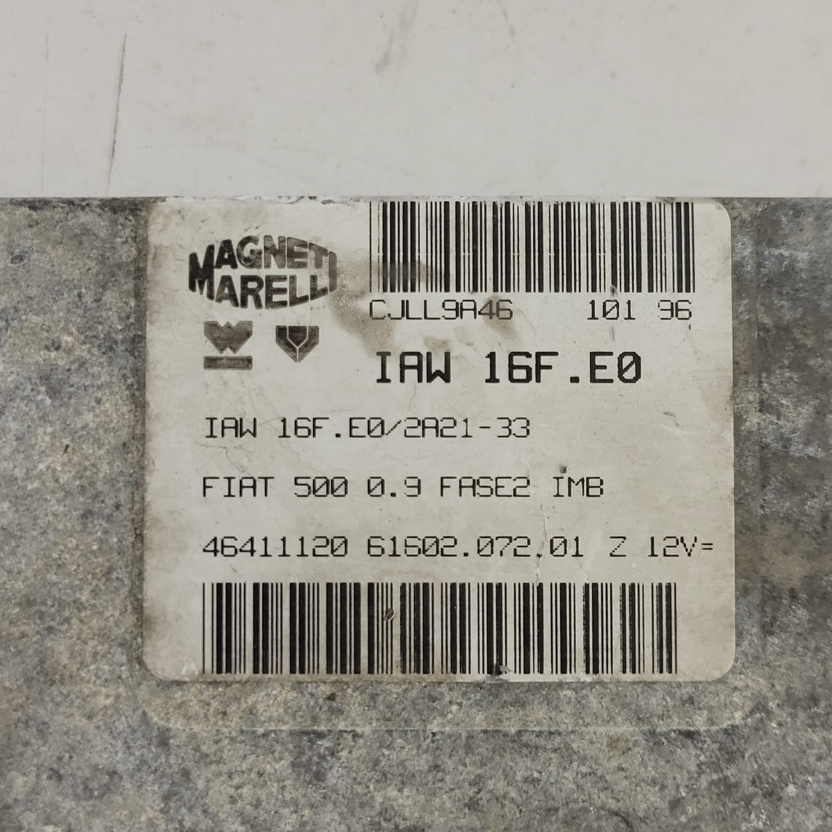 FIAT 500 0.9 ECU / IAW 16F.E0 / 46411120 / 61602.072.01 / MAGNETI MARELLI - D34-16 - 2