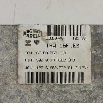 FIAT 500 0.9 ECU / IAW 16F.E0 / 46411120 / 61602.072.01 / MAGNETI MARELLI - D34-16 - 2