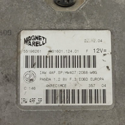 FIAT PANDA 1.2 ECU / 55196261 / IAW 4AF.SP / HW407 / 61601.124.01 / MAGNETI MARELLI - D34-18 - 2