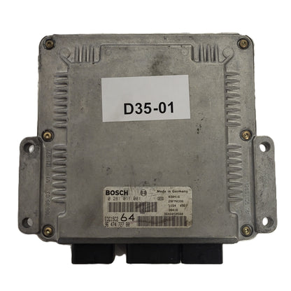 PEUGEOT CITROEN 2.0 HDI ECU / 0281011081 / 9647472780 / EDC15C2 / 9646850580 / BOSCH - D35-01 - 1
