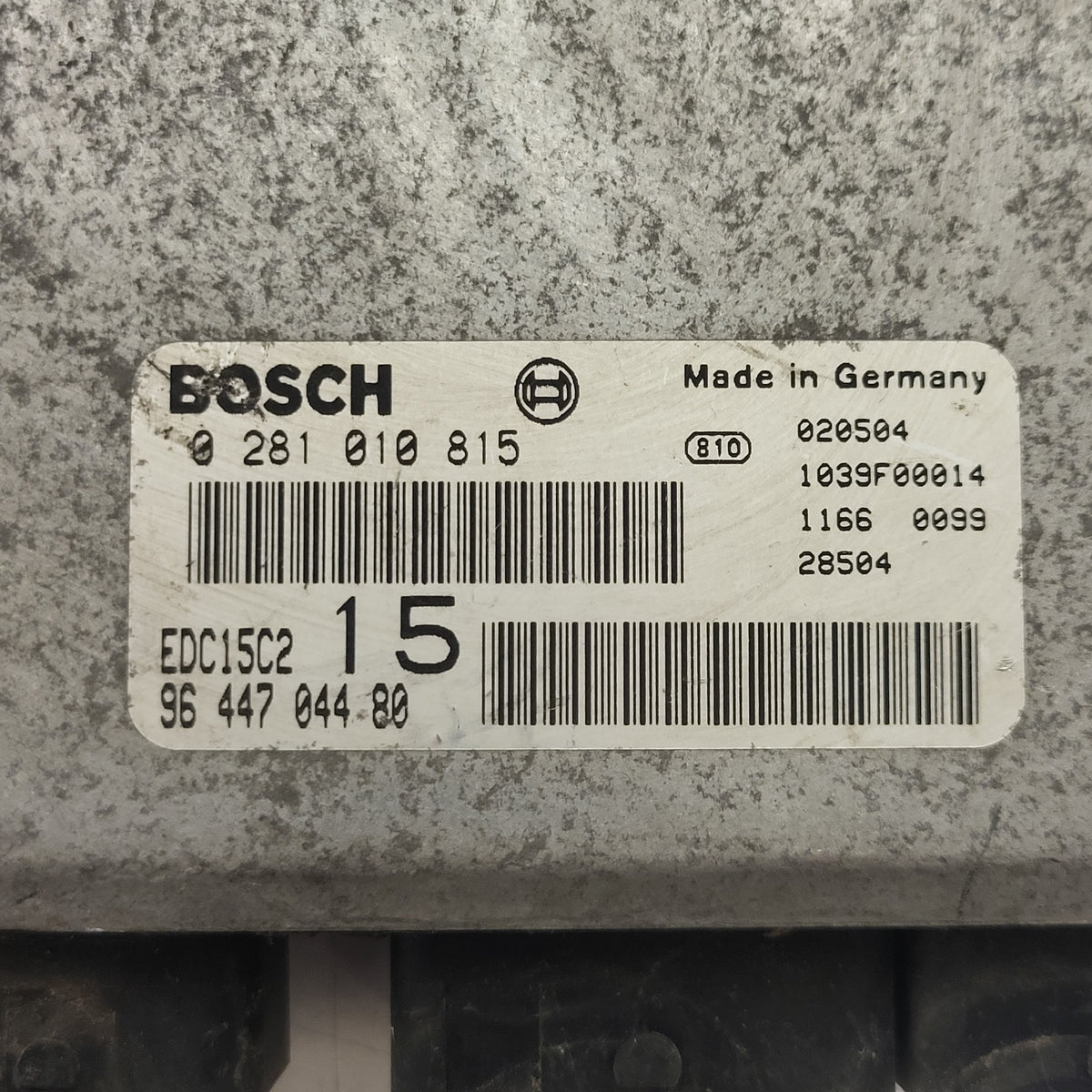 PEUGEOT CITROEN ECU / 0281010815 / 9644704480 / EDC15C2 / BOSCH - D35-07 - 2