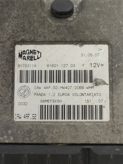 FIAT PANDA 1.2 EURO 4 ECU / 51793116 / IAW 4AF.S2 / 61601.127.03 / MAGNETI MARELLI - D36-02 - 2