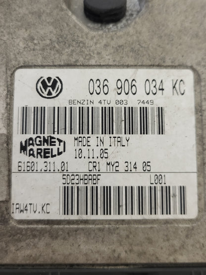 VOLKSWAGEN SEAT ECU / 036906034KC / IAW 4TV.KC / 61601.311.01 / MAGNETI MARELLI - D36-05 - 2