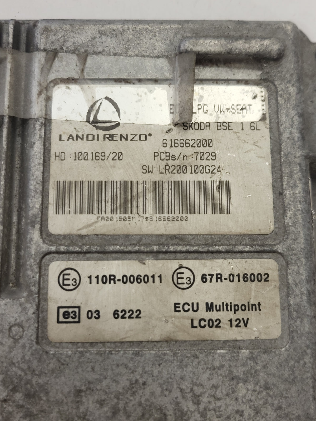 VW SKODA 1.6 BSE LPG GPL ECU / 616662000 / 100169/20 / LR200100G24 / 110R-006011 - D36-11 - 2