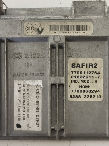 RENAULT CLIO TWINGO 55 PIN / 21652511-7 / 7700112764 / 7700868294 - D36-16 - 2