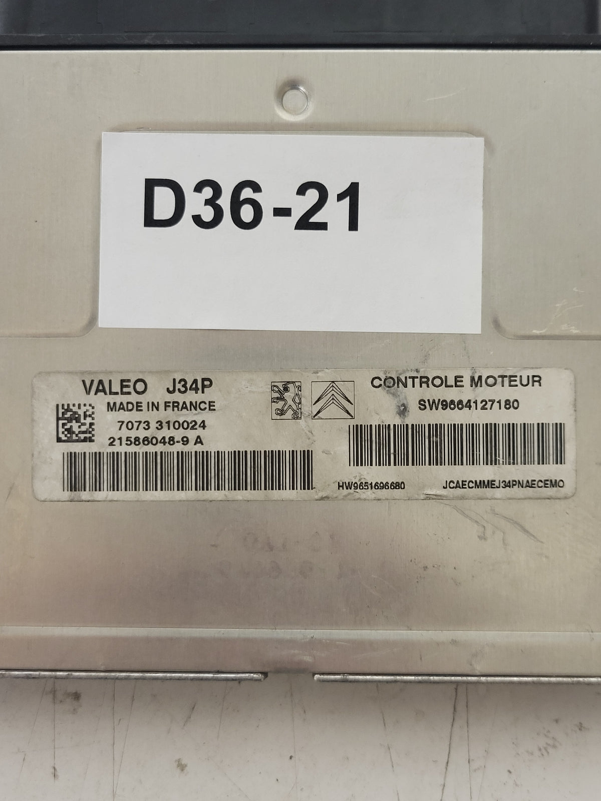 PEUGEOT CITROEN ECU / J34P / 21586048-9 / 21586048-9A SW9664127180 HW9651696680 - D36-21 - 2