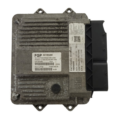 FIAT PANDA ECU / 55180280 / MJD 6JF.S4 / HW02A  / 71600.042.01 / MAGNETI MARELLI - D37-03 - 1