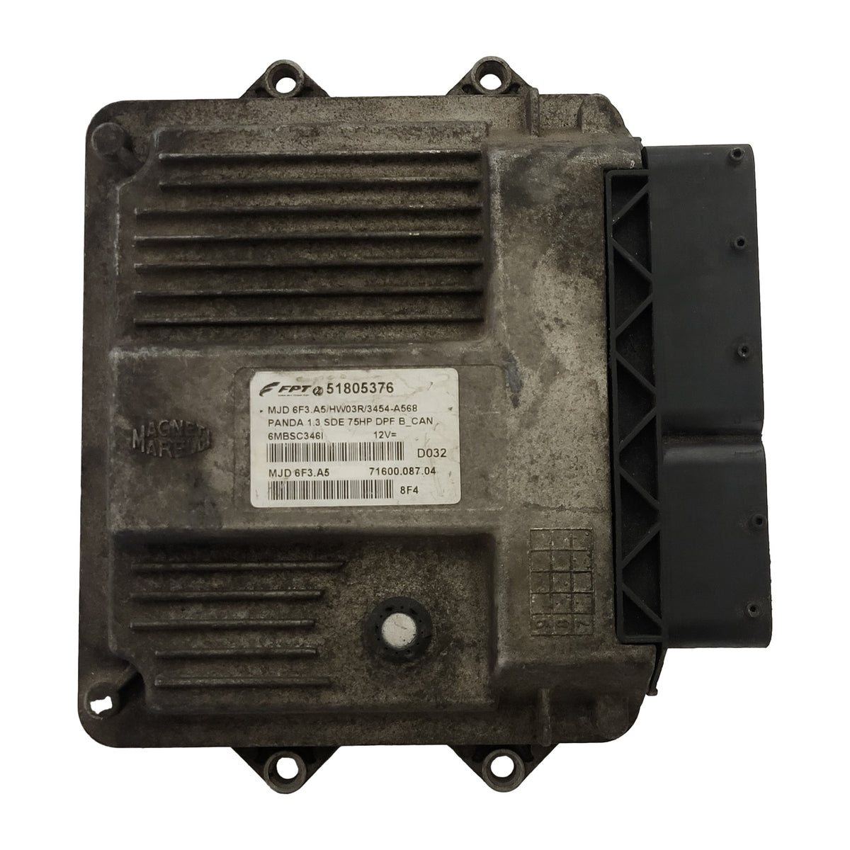 FIAT PANDA 1.3 ECU / 51805376 / MJD 6F3.A5 / HW03R / 71600.087.04 - D37-04 - 1