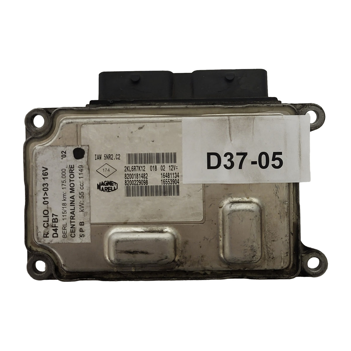 RENAULT CLIO ECU / IAW 5NR2.C2 / 8200181482 / 8200229098 / MAGNETI MARELLI - D37-05 - 1