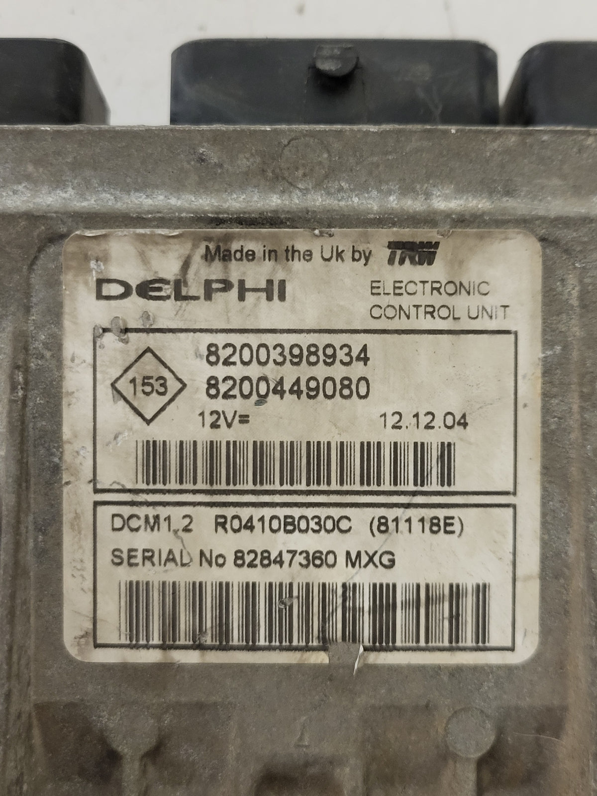 RENAULT MODUS 1.5 DCI ECU / 8200398934 / 8200449080 / R0410B030C / DCM1.2 - D37-06 - 2