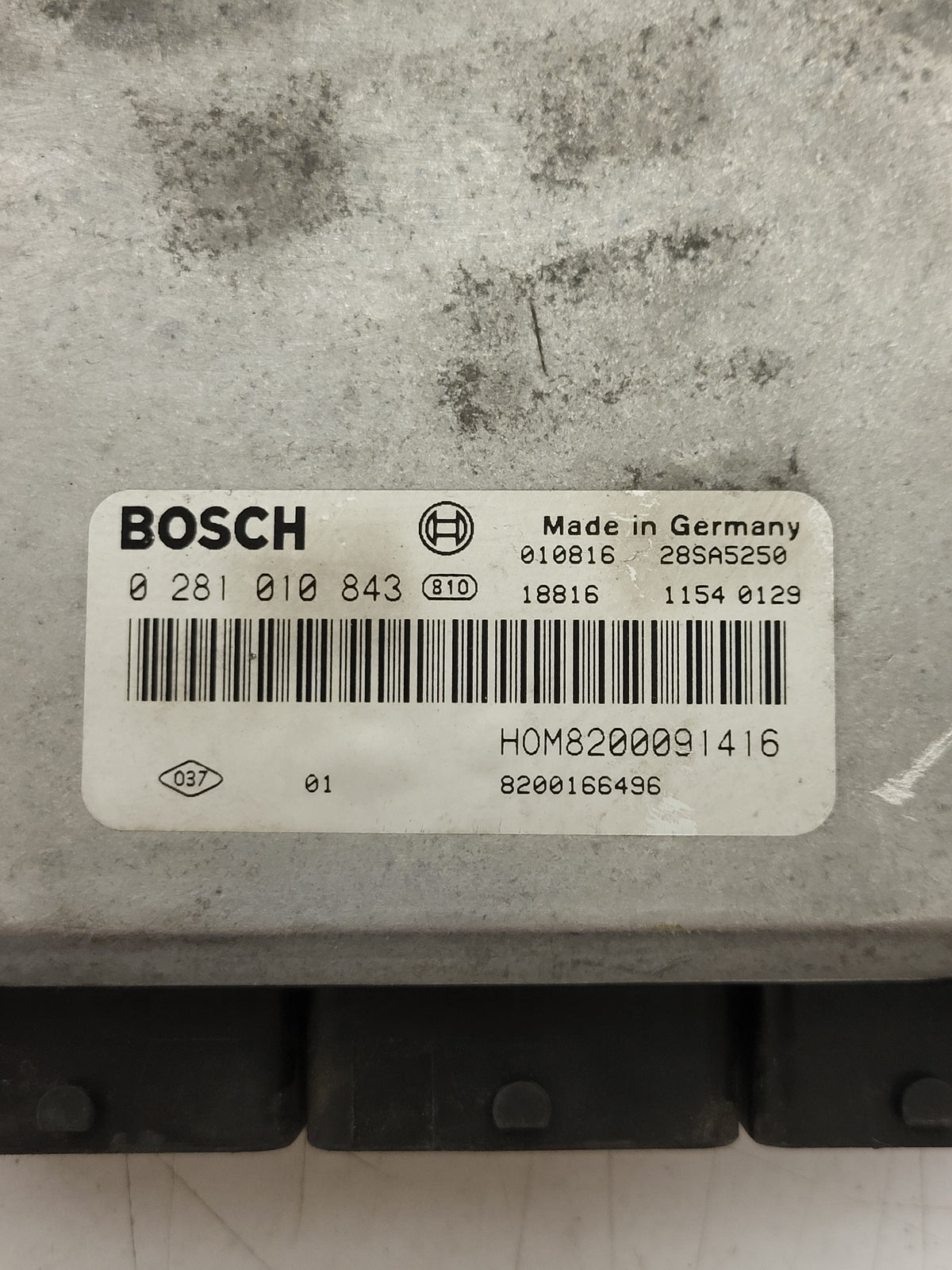 RENAULT SCENIC ECU / 0281010843 / HOM8200091416 / 8200166496 / BOSCH - D37-08 - 2