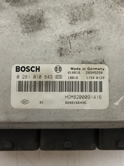 RENAULT SCENIC ECU / 0281010843 / HOM8200091416 / 8200166496 / BOSCH - D37-08 - 2