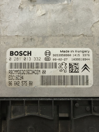 PEUGEOT CITROEN ECU / 0281013332 / 9664257580 / 9653958980 / BOSCH - D37-10 - 2