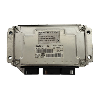 PEUGEOT 307 ECU / 0261206943 / 9638765680 / 9645733380 / ME7.4.4. / BOSCH - D37-13 - 1