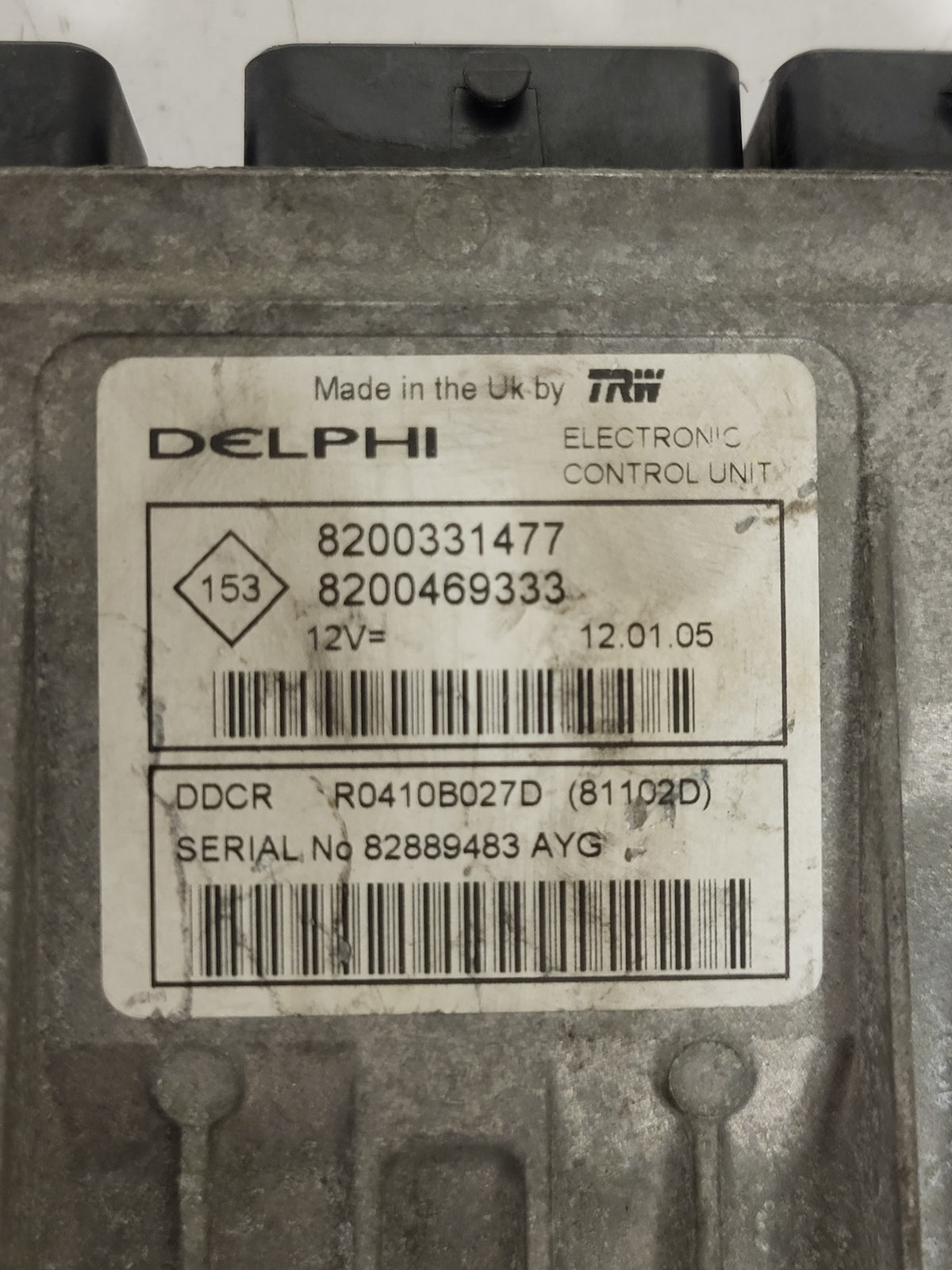 RENAULT KANGOO CLIO ECU / R0410B027D / 8200331477 / 8200469333 / DELPHI - D37-14 - 2