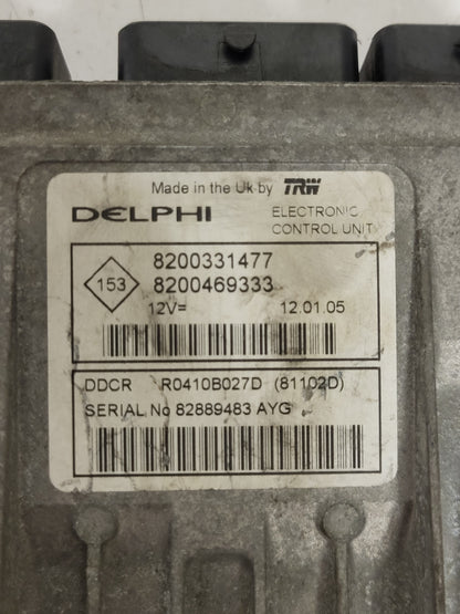 RENAULT KANGOO CLIO ECU / R0410B027D / 8200331477 / 8200469333 / DELPHI - D37-14 - 2