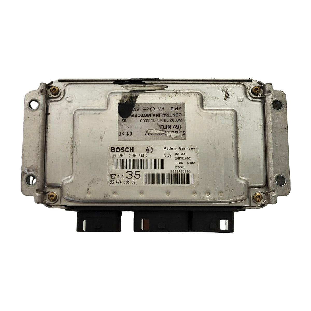 PEUGEOT 307 ECU / 0261206943 / 9638765680 / 9647480580 / ME7.4.4. / BOSCH - D37-16 - 1