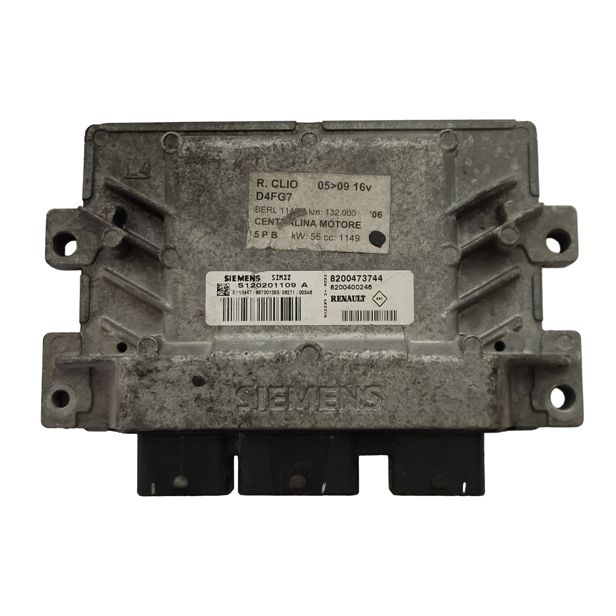 RENAULT ECU / S120201109A / SIM32 / 8200473744 / 8200400246 / SIEMENS - D37-20 - 1