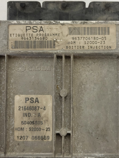 PEUGEOT 206 ECU / 21646087-4 / 9643134680 / 9637706180-05 / SAGEM - D37-21 - 2