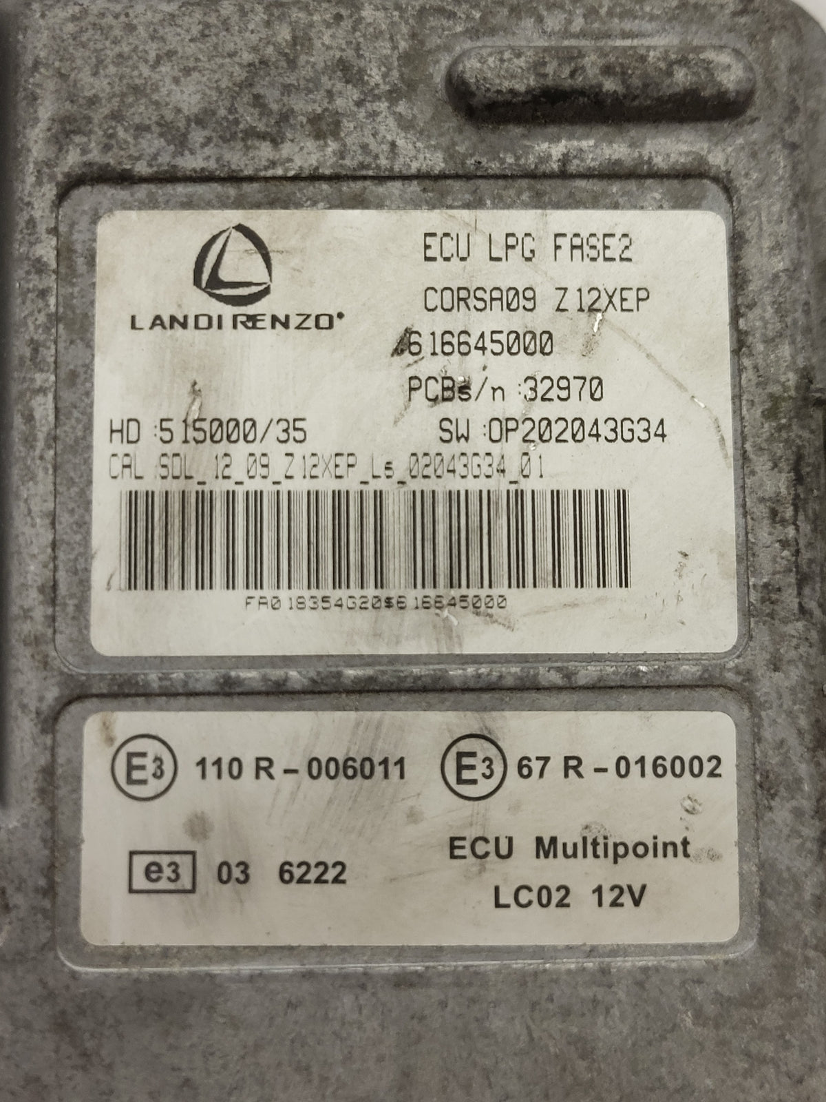 OPEL CORSA Z12XEP LPG ECU / 0616645000 / 515000/35 / OP202043G34 / 110R-006011 - D37-23 - 2