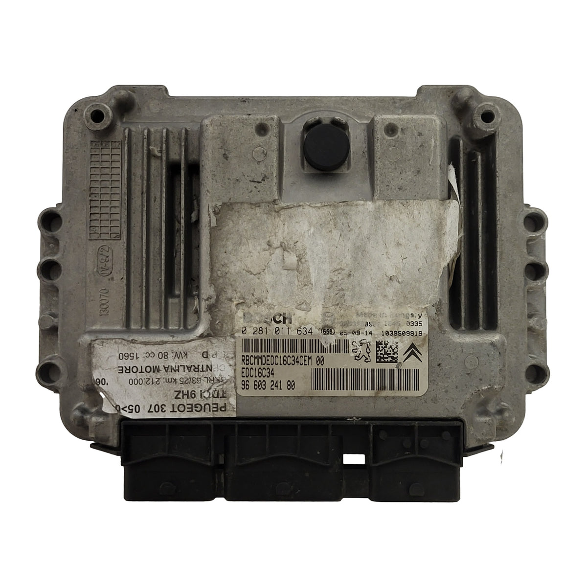 PEUGEOT 307 ECU / 0281011634 / 9660324180 / EDC16C34 - D37-24 - 1