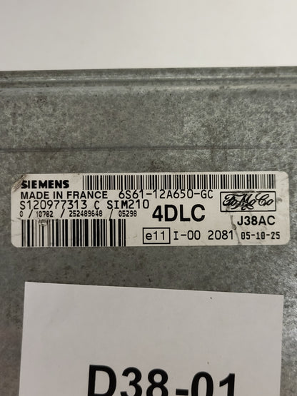 FORD FIESTA ECU / 6S61-12A650-GC / S120977313C / SIM210 / S120977313 / SIEMENS - D38-01 - 2