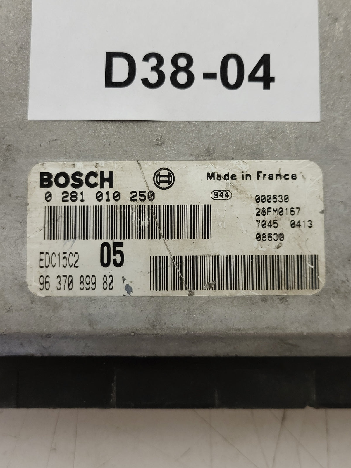 PEUGEOT CITROEN ECU / 0281010250 / EDC15C2 / 9637089980 / BOSCH - D38-04 - 2