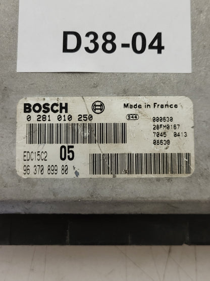 PEUGEOT CITROEN ECU / 0281010250 / EDC15C2 / 9637089980 / BOSCH - D38-04 - 2