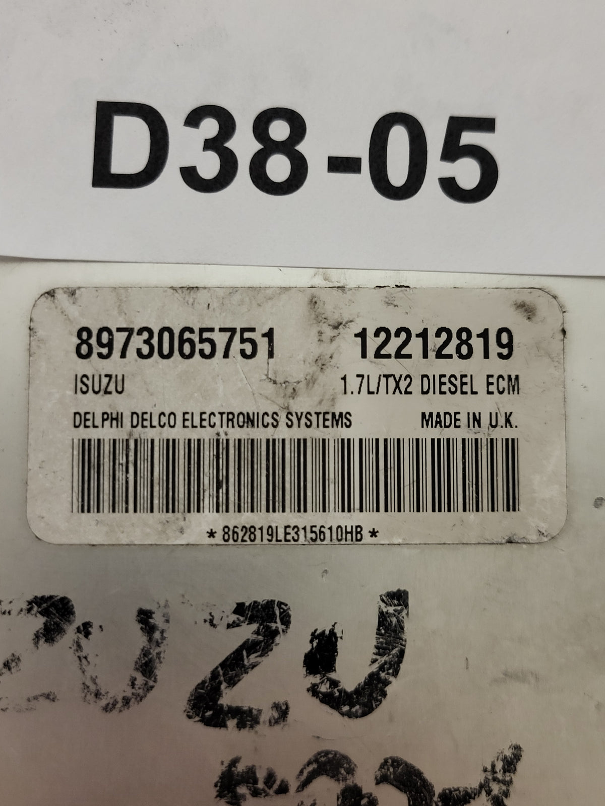 OPEL 1.7 ECU / 8973065751 / 12212819 / DELCO - D38-05 - 3
