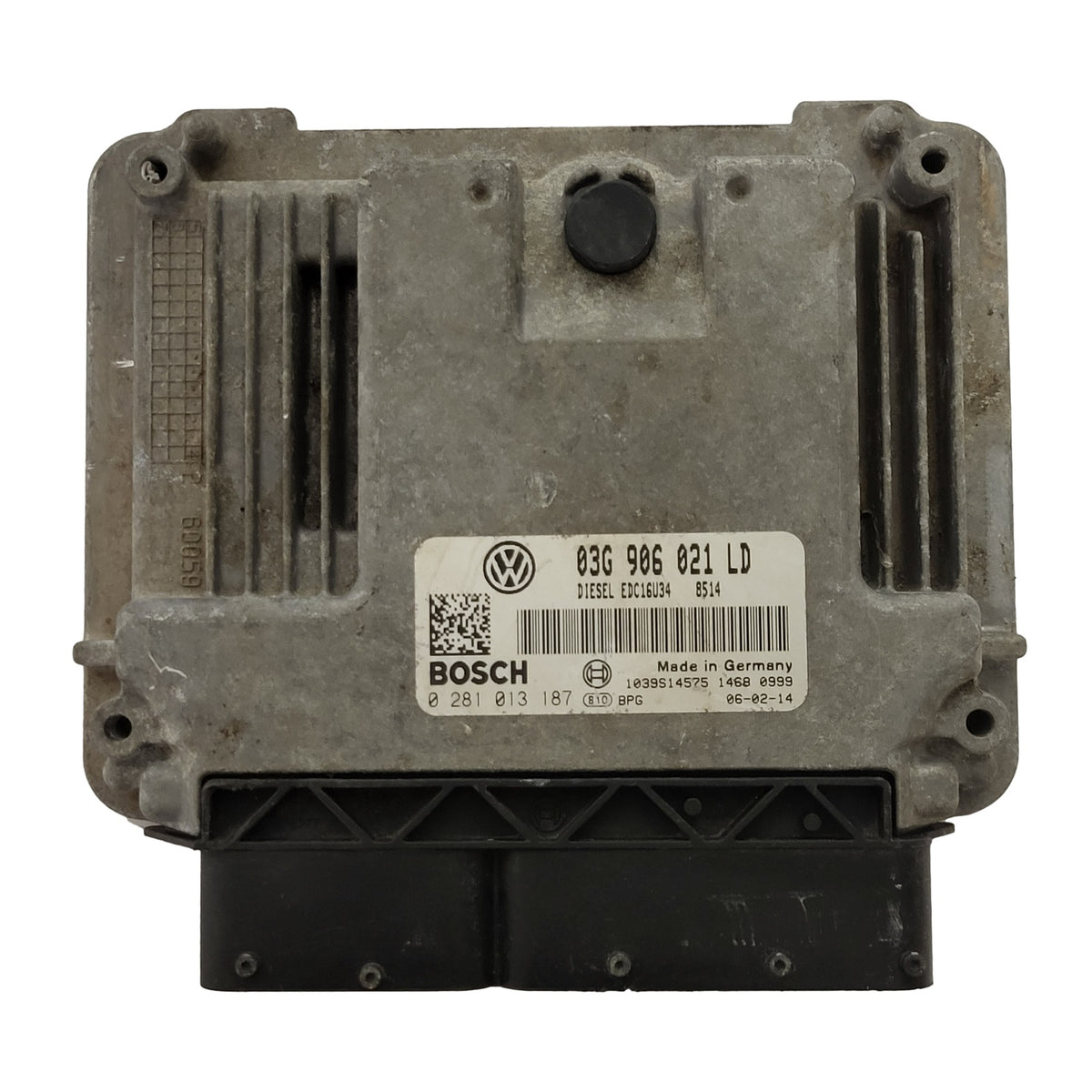VW SKODA ECU / 03G906021LD / 0281013187 / EDC16U34 / BOSCH - D38-07 - 1